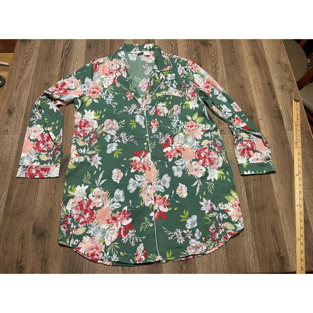 Cupcakes and Cashmere Shirt, Women's Size Large, Floral, Sleepwear, Buttons Up